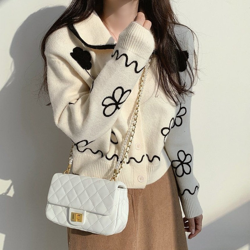 Kardigan Ženski jesenski starinski cvjetni ženski studentski koledž Jednostavan džemper za slobodno vrijeme Ulična odjeća Lagana meka Harajuku Mujer odjeća