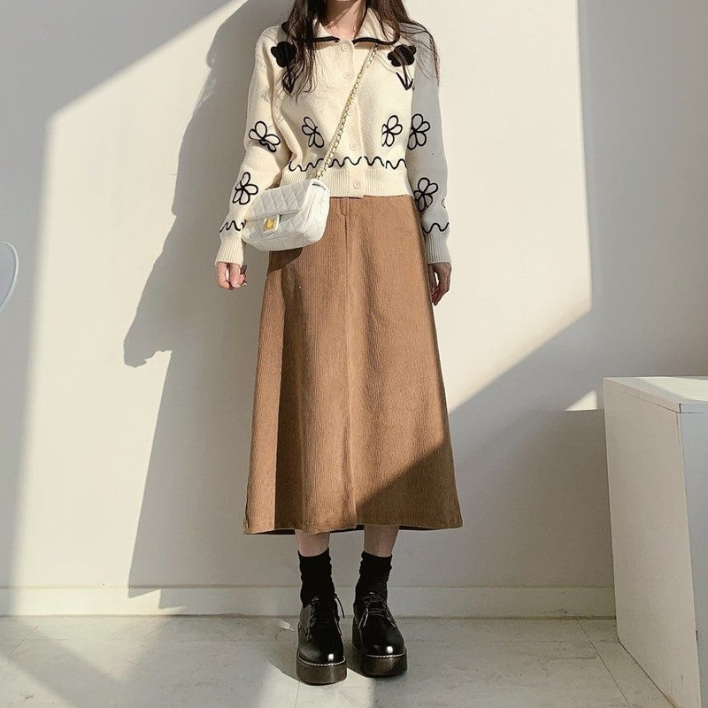 Kardigan Ženski jesenski starinski cvjetni ženski studentski koledž Jednostavan džemper za slobodno vrijeme Ulična odjeća Lagana meka Harajuku Mujer odjeća