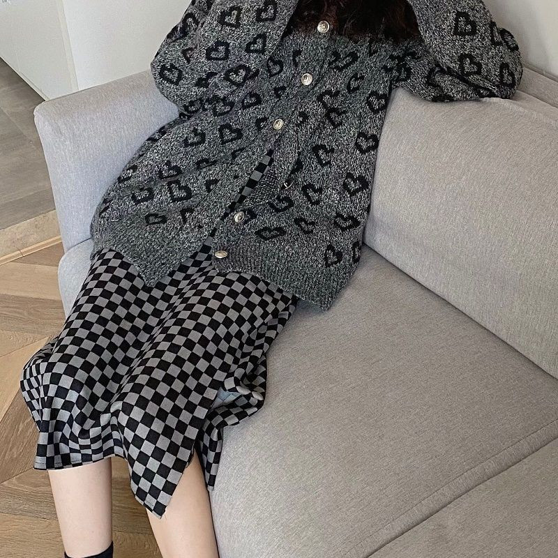 Kardigan Ženska ulična odjeća u korejskom stilu Elegantna estetska pletena odjeća za sve vrste širokih krojeva Ležerna starinska odjeća za studente Jesenske nove dame