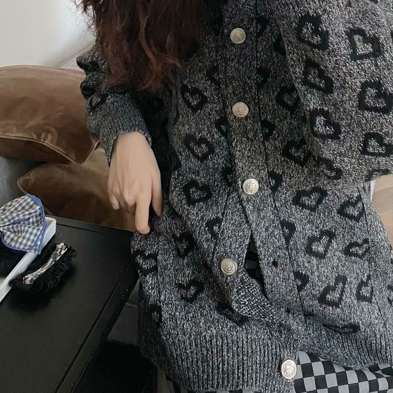 Kardigan Ženska ulična odjeća u korejskom stilu Elegantna estetska pletena odjeća za sve vrste širokih krojeva Ležerna starinska odjeća za studente Jesenske nove dame