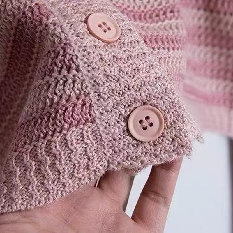 Ženski kardigan kratkih rukava Ružičasti lijepog temperamenta Jesenski ženski ležerni Harajuku elegantan stil High Street Studentski džemper za sve vrste