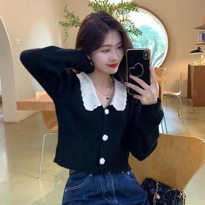 Cropped Cardigan Γυναικεία επένδυση Γλυκό κομψό κολεγιακό φθινόπωρο Ulzzang All-match Feminino Cozy Vintage, τρυφερό Skinny πουλόβερ