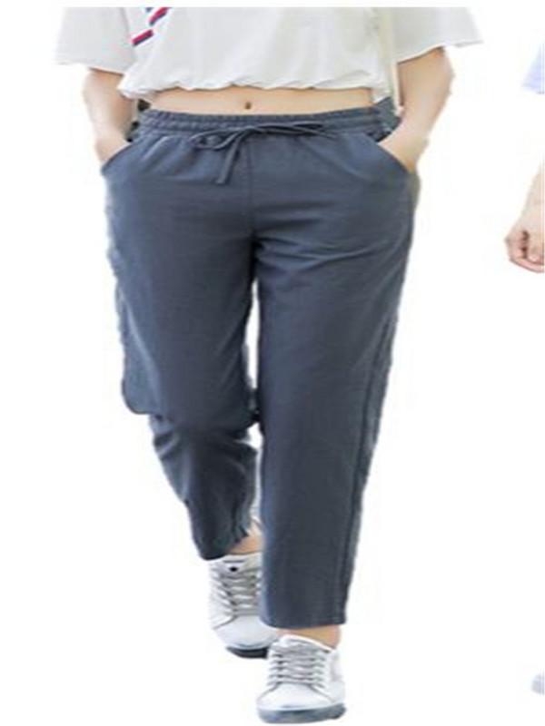 Ženske hlače proljeće ljeto Pamučno platno Jednobojni elastični struk Candy Boje Harem hlače Meke visoke kvalitete za ženske dame S-XXL