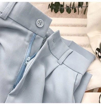 Μόδα ελαστικό ψηλόμεσο γυναικείο παντελόνι 2023 Άνοιξη casual χαλαρό μαύρο παντελόνι γυναικείο κοστούμι με εννέα πόντους Παντελόνι Streetwear