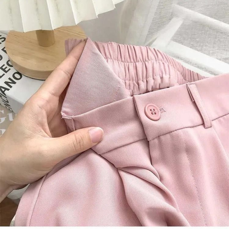 Μόδα ελαστικό ψηλόμεσο γυναικείο παντελόνι 2023 Άνοιξη casual χαλαρό μαύρο παντελόνι γυναικείο κοστούμι με εννέα πόντους Παντελόνι Streetwear