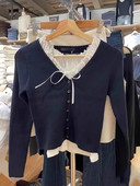 Vintage soliidsed kootud kardiganid naiste vabaaja kevade V kaelusega pikkade varrukatega puuvillane kampsun Naiste magus šikk õhuke Y2k topid 2023