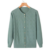 Novi 2023. Pleteni ženski džemper Kardigan Kaput Sredovječne veste za starije majke Jesenska ležerna jakna Gornja odjeća Ženske majice W205