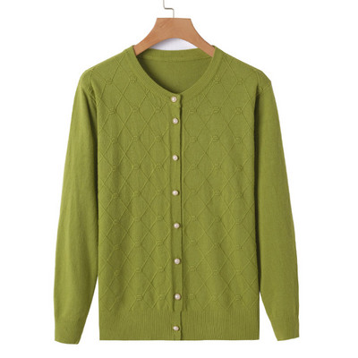 Novi 2023. Pleteni ženski džemper Kardigan Kaput Sredovječne veste za starije majke Jesenska ležerna jakna Gornja odjeća Ženske majice W205