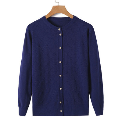 Novi 2023. Pleteni ženski džemper Kardigan Kaput Sredovječne veste za starije majke Jesenska ležerna jakna Gornja odjeća Ženske majice W205