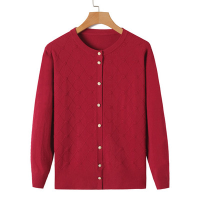 Novi 2023. Pleteni ženski džemper Kardigan Kaput Sredovječne veste za starije majke Jesenska ležerna jakna Gornja odjeća Ženske majice W205