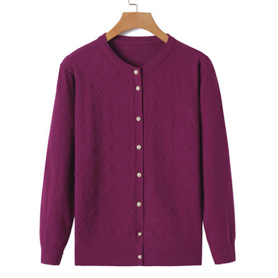Novi 2023. Pleteni ženski džemper Kardigan Kaput Sredovječne veste za starije majke Jesenska ležerna jakna Gornja odjeća Ženske majice W205