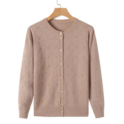 Novi 2023. Pleteni ženski džemper Kardigan Kaput Sredovječne veste za starije majke Jesenska ležerna jakna Gornja odjeća Ženske majice W205