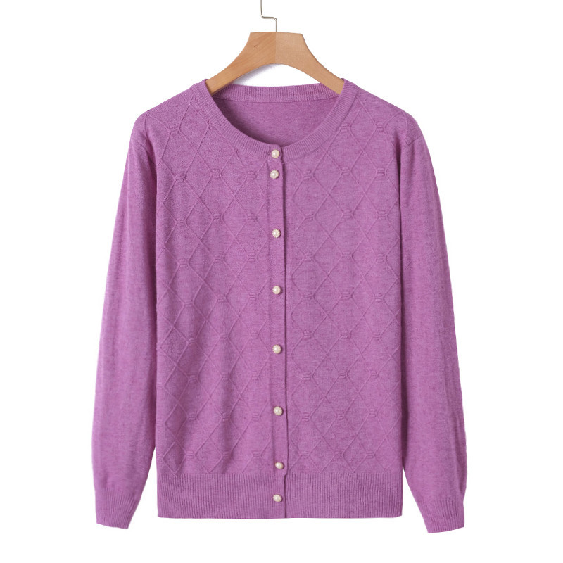 Novi 2023. Pleteni ženski džemper Kardigan Kaput Sredovječne veste za starije majke Jesenska ležerna jakna Gornja odjeća Ženske majice W205