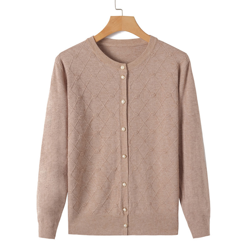 Novi 2023. Pleteni ženski džemper Kardigan Kaput Sredovječne veste za starije majke Jesenska ležerna jakna Gornja odjeća Ženske majice W205