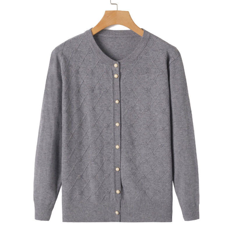 Novi 2023. Pleteni ženski džemper Kardigan Kaput Sredovječne veste za starije majke Jesenska ležerna jakna Gornja odjeća Ženske majice W205