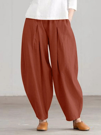 Γυναικείο βαμβακερό λινό παντελόνι Harem Plus Size 5XL Summer Cool Casual Παντελόνι Harajuku Φυσικό Χρώμα Sarouel