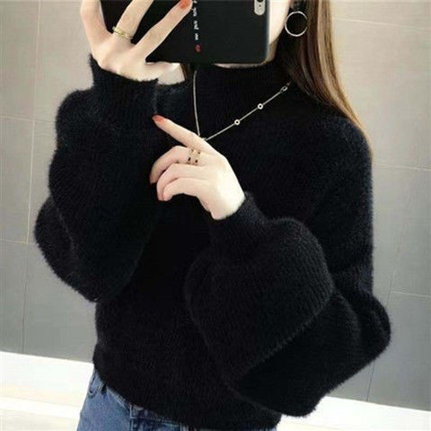 ružičasti skraćeni džemperi za žene 2023. puloveri majica dugih rukava crna korejska modna pletenina jesenska odjeća novopridošlice