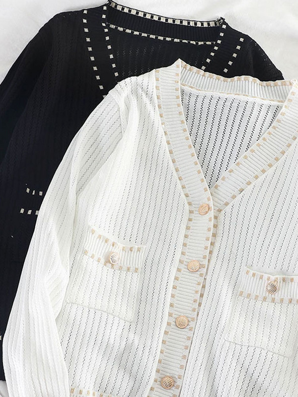 Proljetno-jesenski ženski kardigan Novi jednoredni prošiveni kardigan korejskog stila Labavi i tanki pleteni ženski džemper kaput LL295