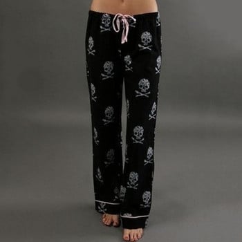 Ψηλόμεσο παντελόνι Skull printed πιτζάμα στο σπίτι Casual Palazzo κολάν Παντελόνι φαρδύ παντελόνι μακρύ παντελόνι καλοκαιρινό γυναικείο παντελόνι Palazzo