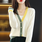 Patchwork kardigan Ženski pleteni džemperi Nježni dizajn dugih rukava Ženski vintage stilski šik Novi dolazak Kardigan Ženski