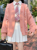 Cardigan cu decolteu în V Femei Temperament Nou Largi All-match Femei Tricotat Toamnă Chic Ins Moda fragedă Casual Fete tinere de colegiu