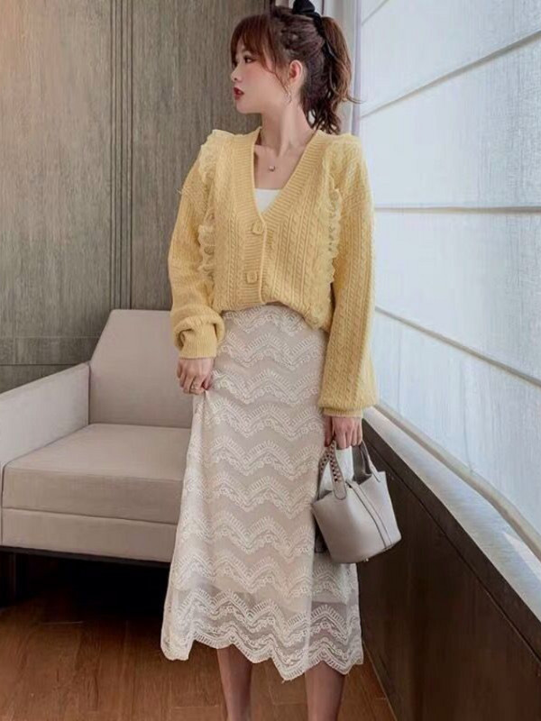 Cardigan cu decolteu în V Femei Temperament Nou Largi All-match Femei Tricotat Toamnă Chic Ins Moda fragedă Casual Fete tinere de colegiu