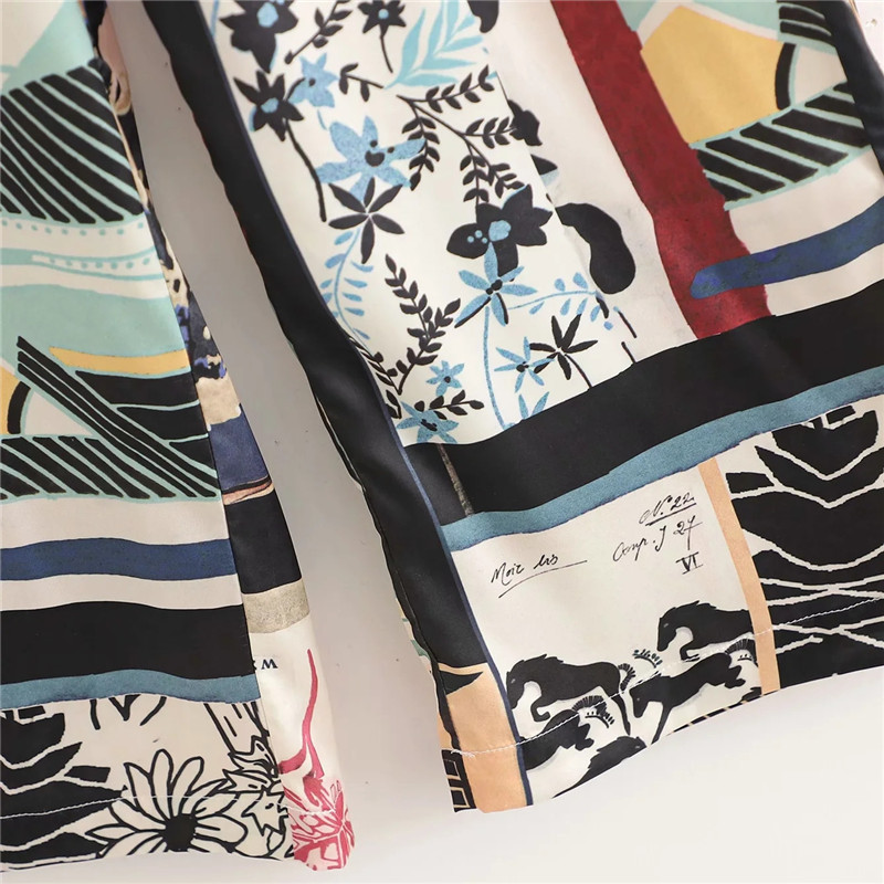 PSEEWE Ženske hlače Patchwork hlače visokog struka za žene Ljeto 2021. Vintage labave hlače širokih nogavica Ženske elastične hlače u struku