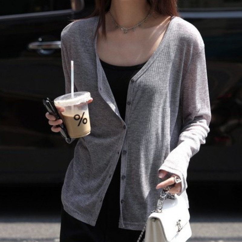 Kardigan otporan na sunce Ženski prozirni vrećasti starinski ljetni prozračni ležerni Vacation Mujer Tender Harajuku Jednostavni tanki Ulzzang