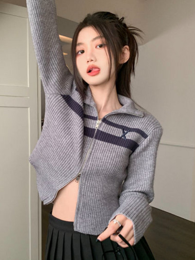 Naiste kampsun kudumine igapäevane õhuke mood Preppy retro lihtne Korea stiilis disainitud kevadkontor naistele elegantne hubane
