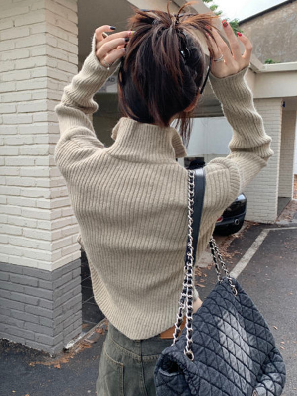 Ženski kardigan za pletenje Svakodnevni, uski modni, elegantan, retro, jednostavan, sveobuhvatan, dizajniran u korejskom stilu, proljetni, uredski, ženski, elegantan, udoban