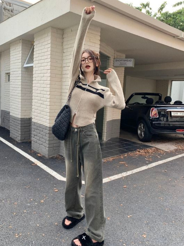 Ženski kardigan za pletenje Svakodnevni, uski modni, elegantan, retro, jednostavan, sveobuhvatan, dizajniran u korejskom stilu, proljetni, uredski, ženski, elegantan, udoban