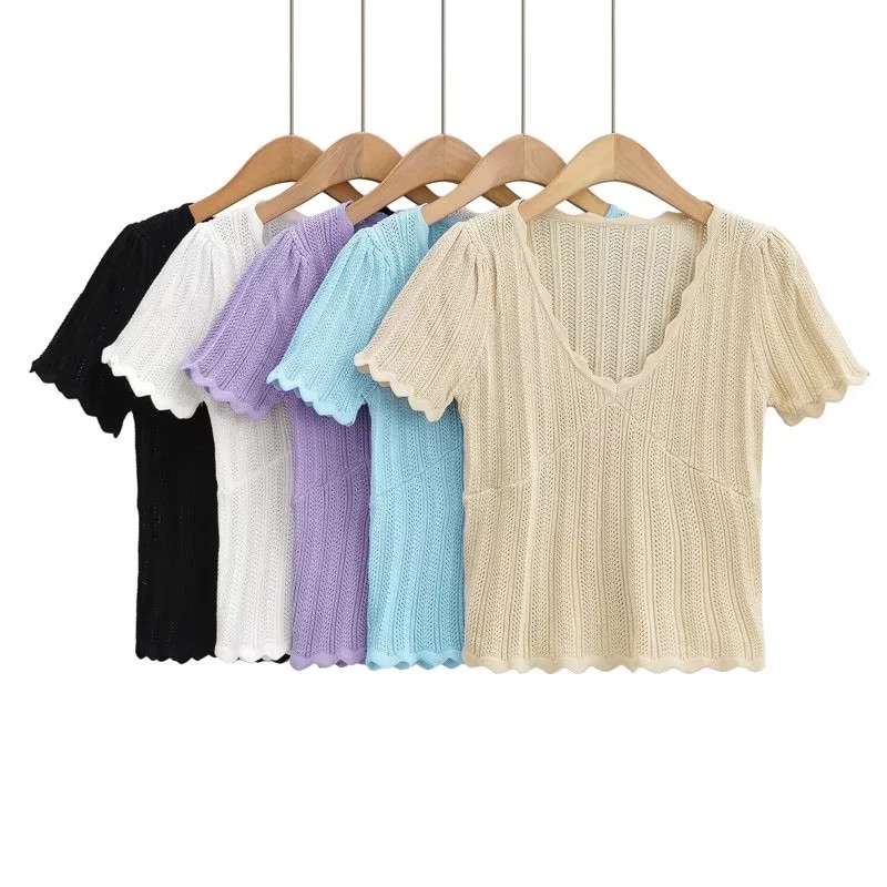 Moteriški nerti marškinėliai su V kaklu