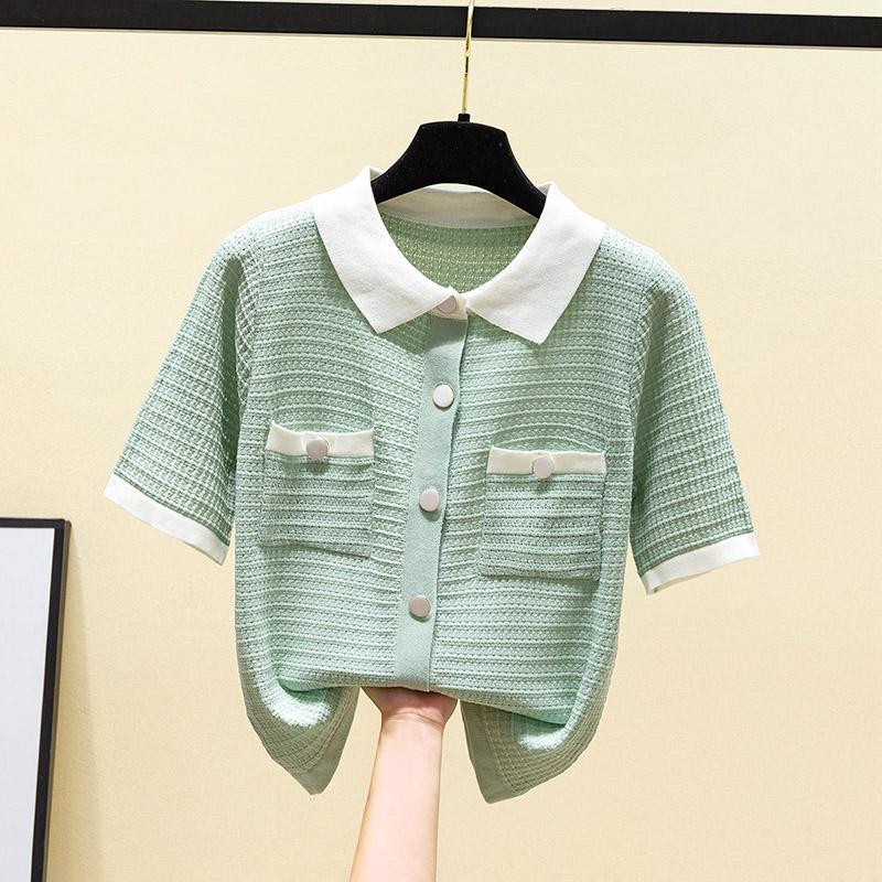 Moteriški megztiniai trumpomis rankovėmis Nauji vintažiniai vasariniai japoniško stiliaus mados studentai Elegantiški, švelnūs, paprasti Кардиган Женский