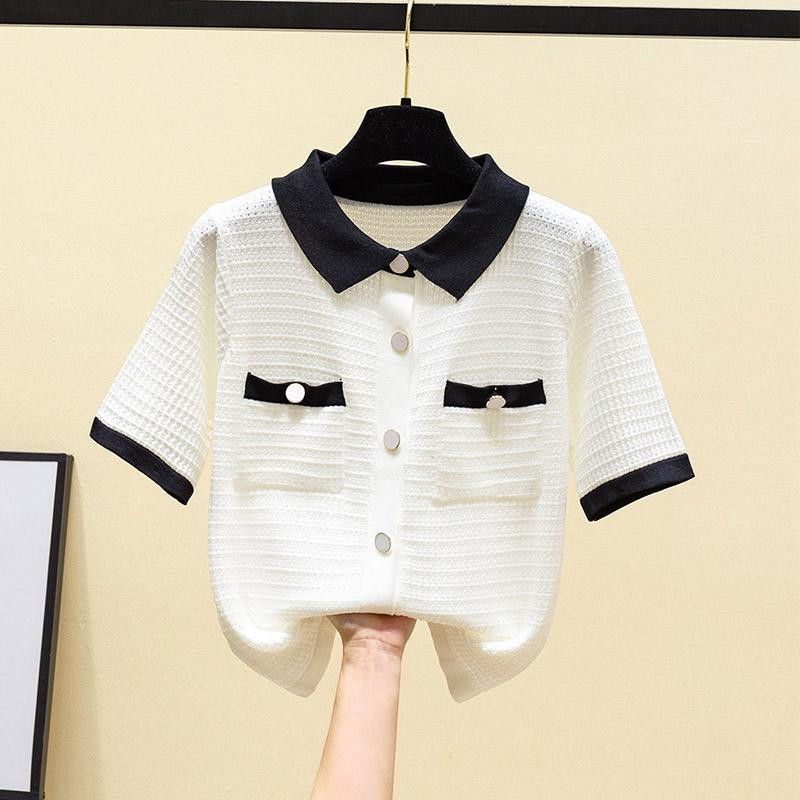 Moteriški megztiniai trumpomis rankovėmis Nauji vintažiniai vasariniai japoniško stiliaus mados studentai Elegantiški, švelnūs, paprasti Кардиган Женский