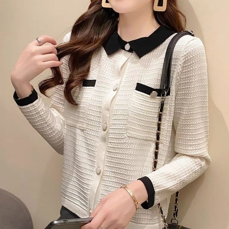 Moteriški megztiniai trumpomis rankovėmis Nauji vintažiniai vasariniai japoniško stiliaus mados studentai Elegantiški, švelnūs, paprasti Кардиган Женский