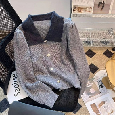 Ženski kardigani s obloženim vintage jednokopčanim kopčanjem, modni francuski stil, nježna jesen, novi, udobni, ženski, ležerni, sveobuhvatni, elegantni dodaci