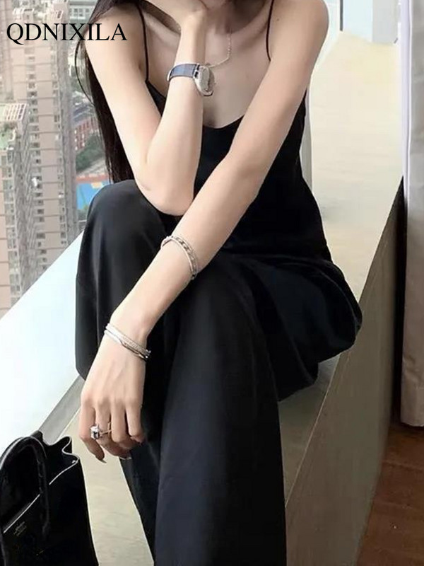 Pantaloni largi de damă din satin din acetat mătăsos de vară 2022, la moda coreeană, ocazional, eleganți, cu talie înaltă, pantaloni largi, drepti, largi