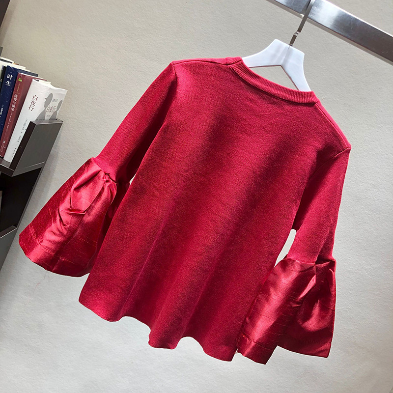 Proljeće 2023. slatki široki pulover ženske modne korejske pletene košulje s širokim rukavima puloveri s prugastim šavovima ženske majice blusa povlačenje