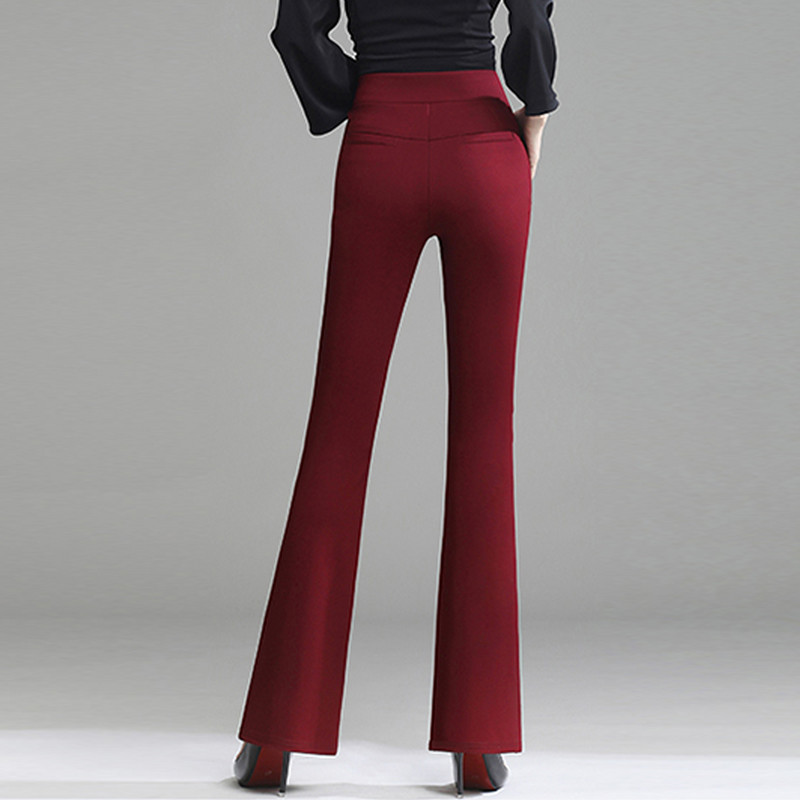 Ženske široke hlače visokog struka Uredske dame Elegantne ravne duge hlače Rastezljive ležerne ženske hlače Pantalone Veličina S-4XL