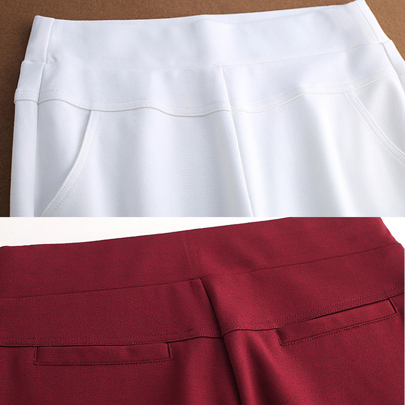 Ženske široke hlače visokog struka Uredske dame Elegantne ravne duge hlače Rastezljive ležerne ženske hlače Pantalone Veličina S-4XL