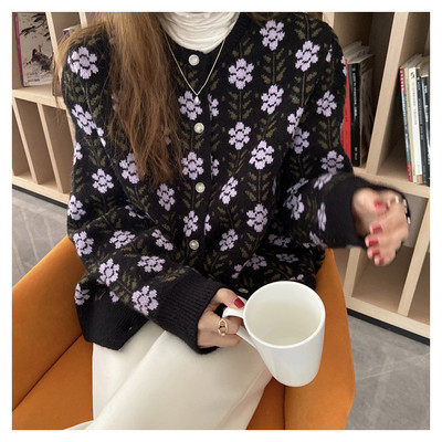 Naiste kardigan 3 värvi lahtised kevadised lillelised magusad pühad hubane Harajuku disain vintage elegantne mood Naiste vabaaja lihtsad sisetükid