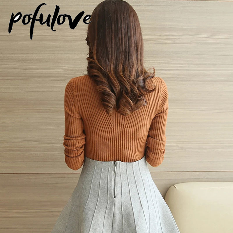 Ženski pulover u trendu 2023., modni, jesen-zima, pleteni pulover s dugim rukavima i dolčevitom, ženski korejski ležerni pulover