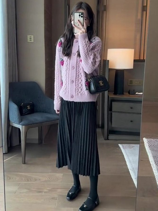 Naiste kampsun, armas, elegantne, soe disain, sügisene sobiv vaba aja Korea stiilis kampsun, lihtne igapäevane naiste retro-tüüpi aplikatsioon