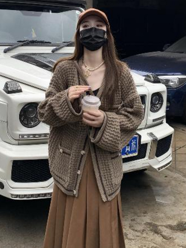 Ženski kardigan za pletenje, jednobojni jesenski džepovi, uzročni, jednostavni, sveobuhvatni, ulični, uredski damski, slatki, elegantni stil, osnove trendi novo
