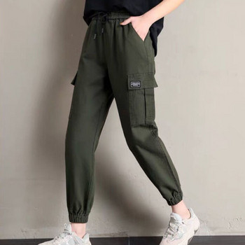 VmewSher Νέο χειμερινό παντελόνι Cargo Γυναικείο βαμβακερό μασίφ τσέπες Streetwear Fashion Ζεστό κοντό βελούδινο παντελόνι με επένδυση από γούνα