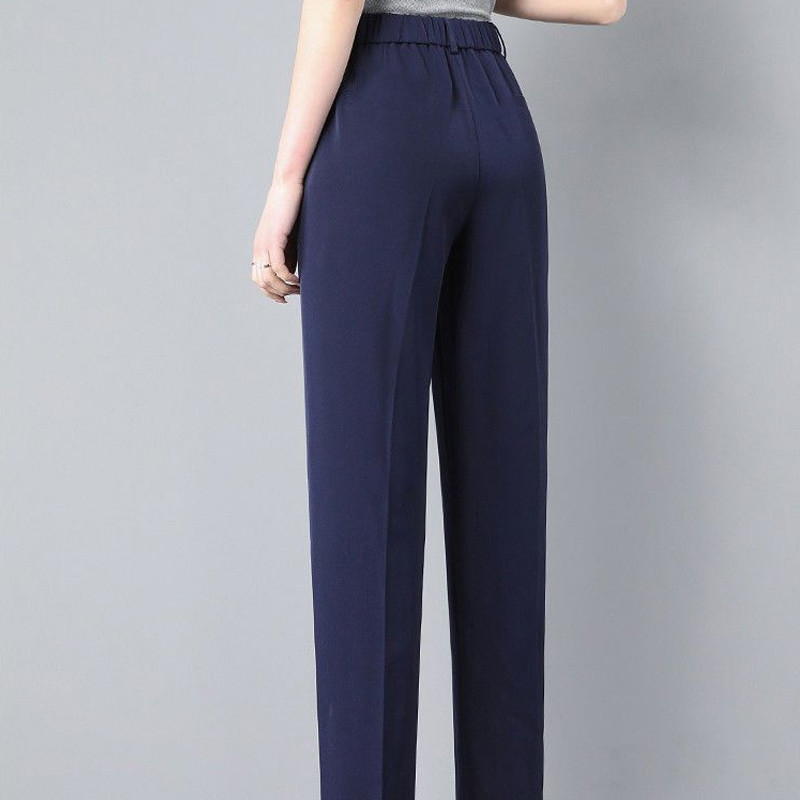 Ženska odjeća Moda za uredske dame Poslovne ležerne korejske ravne, jednobojne, dugmad, džepove, tanke hlače s patentnim zatvaračem