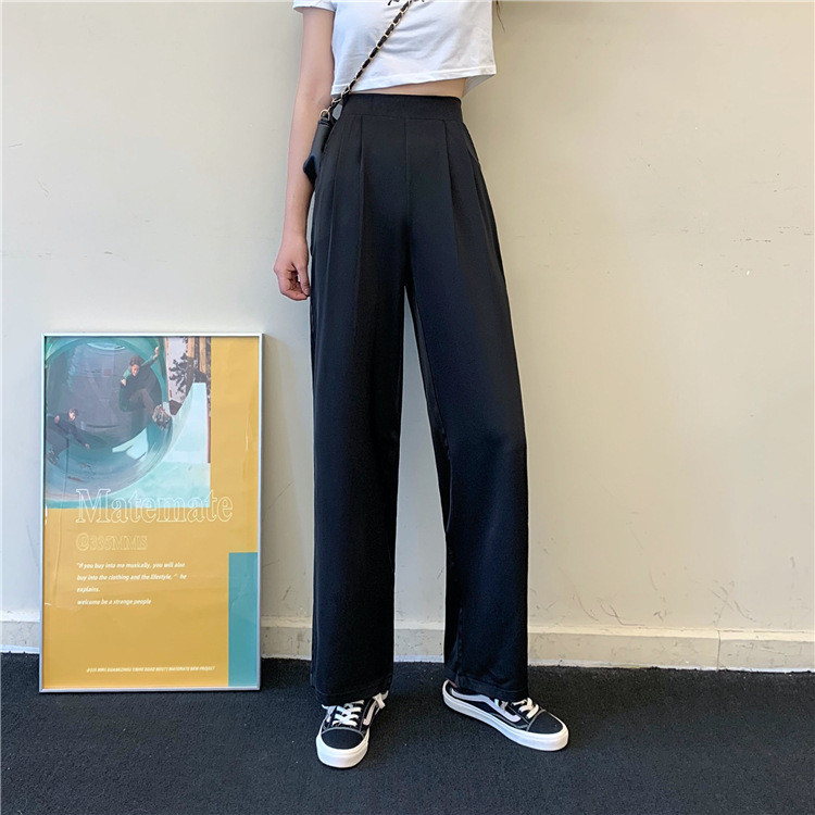 Prevelike hlače Korejske modne čiste boje Ženske ležerne hlače Ljeto 2023. Široke hlače visokog struka Ženske hlače
