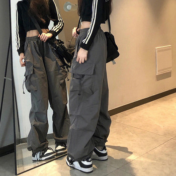 Y2K Γυναικεία Streetwear Φαρδύ παντελόνι Cargo Casual φαρδύ παντελόνι ίσιο με μεγάλες τσέπες Παντελόνι για τζόκινγκ Vintage γυναικείο παντελόνι