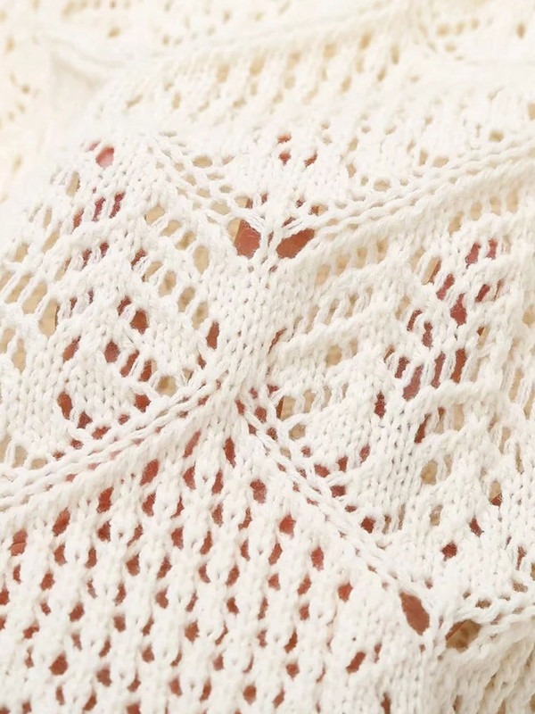 TRAF ženski ukrasi Široki heklani pleteni jesenski zimski pulover Vintage široki izrez dugih rukava Ženski puloveri Chic Topovi