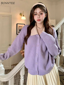 Kardigani Ženski slatka jesen Peter Pan kragna Jednostavna spojena moda dugih rukava Studenti Lijeni stil Ležerna Ulična odjeća za sve